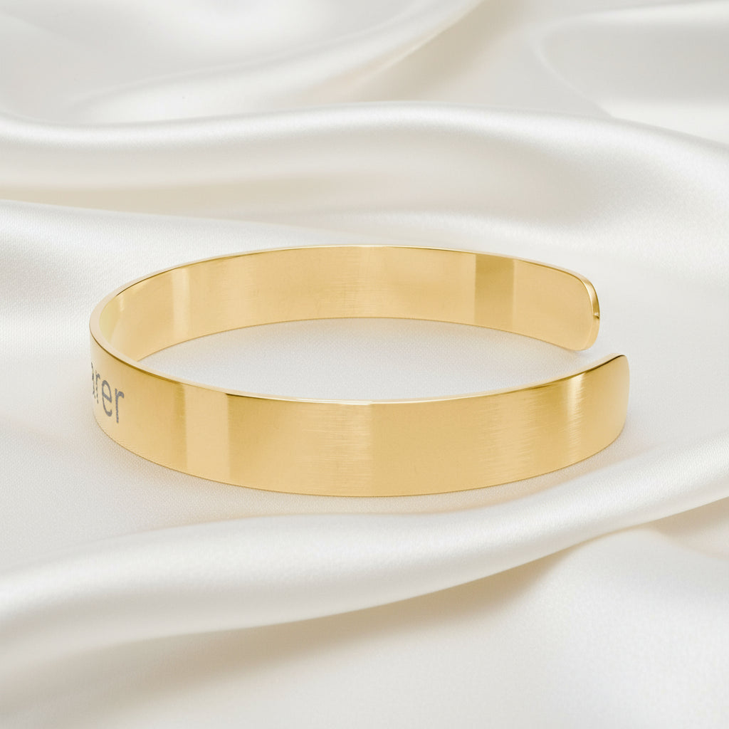Lightbearer - Personalized Cuff Bracelet - Engraved 'Lightbearer' Statement Jewelry