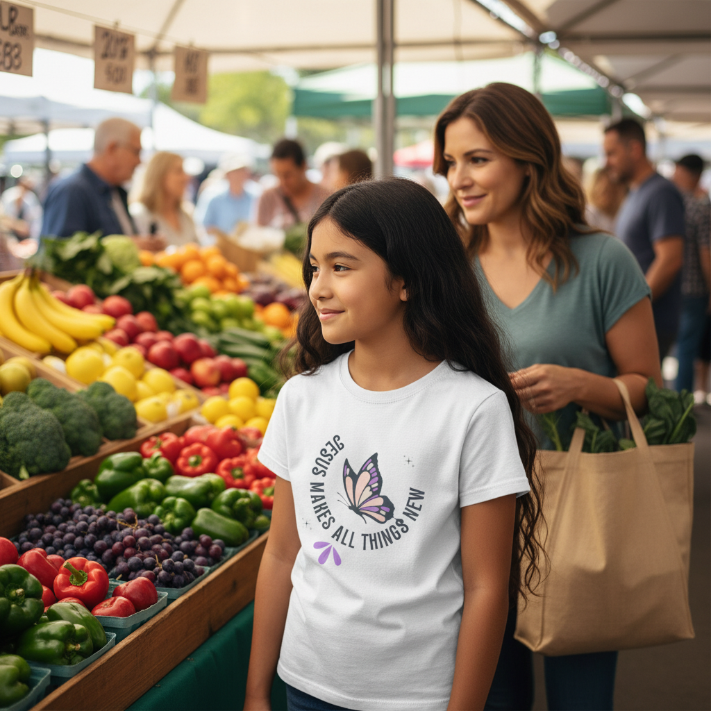 Butterfly Faith T-Shirt — "Jesus Makes All Things New" Christian Inspirational Tee
