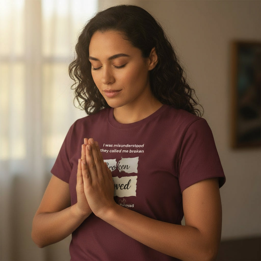 Broken Beloved Unisex Jersey Tee – Inspirational Quote Shirt for Self-Love and Healing