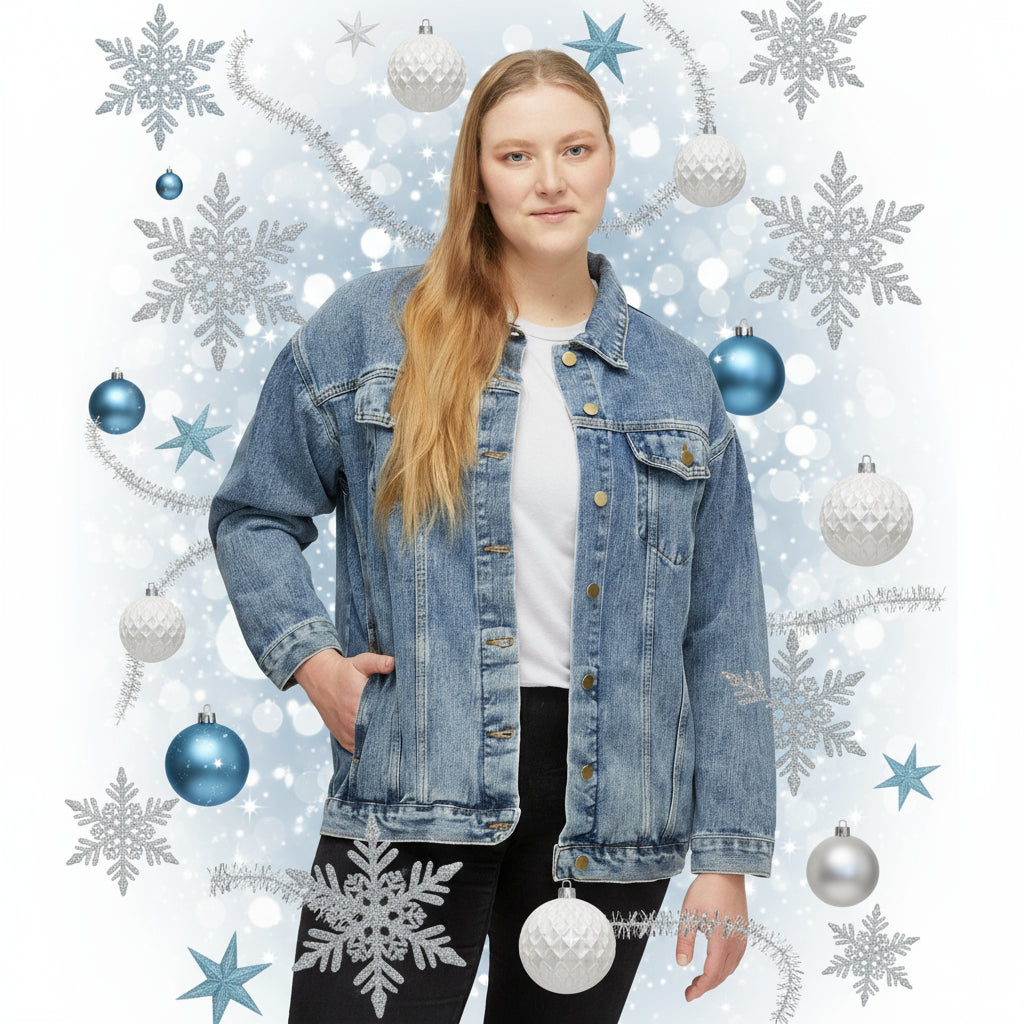 Jesus is Lord Faith-Inspired Women's Denim Jacket with Heart & Cross Design