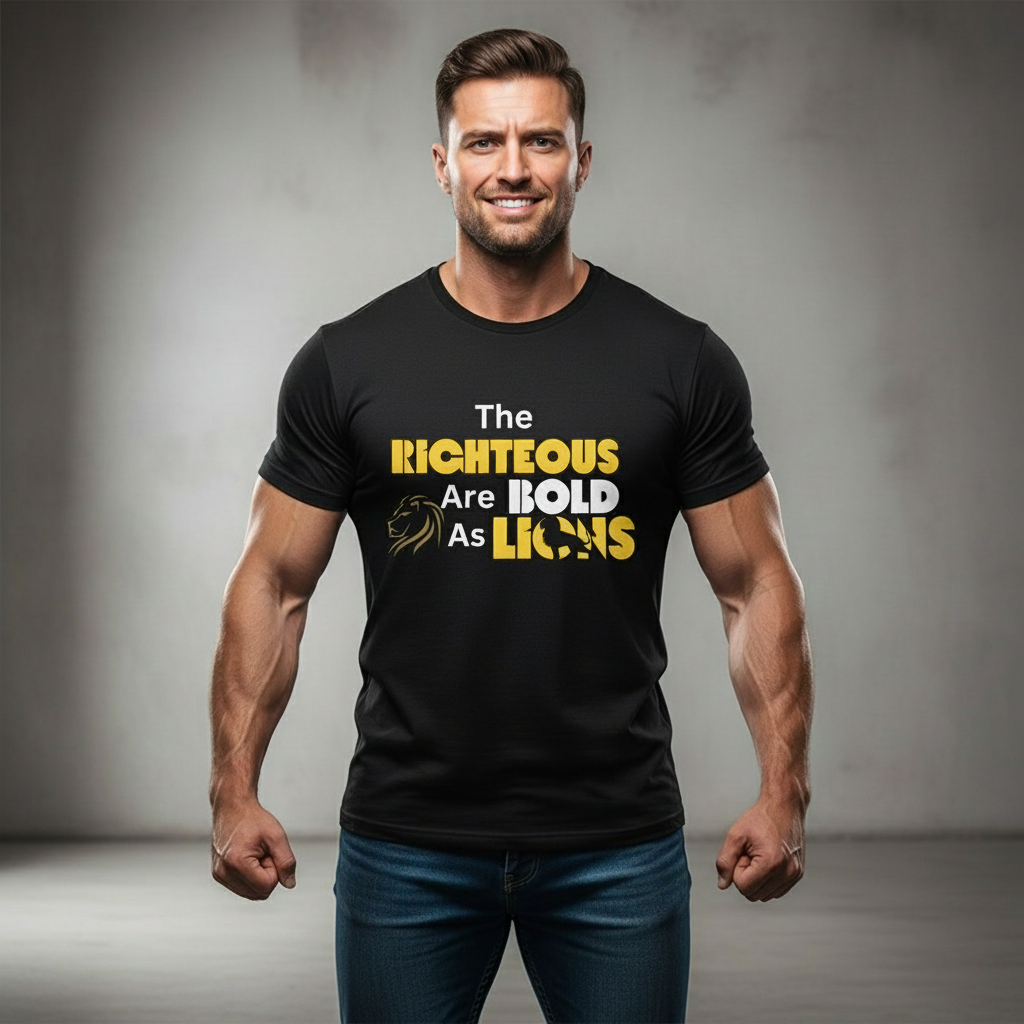 The righteous are bold as lions -  Jersey Short Sleeve Tee