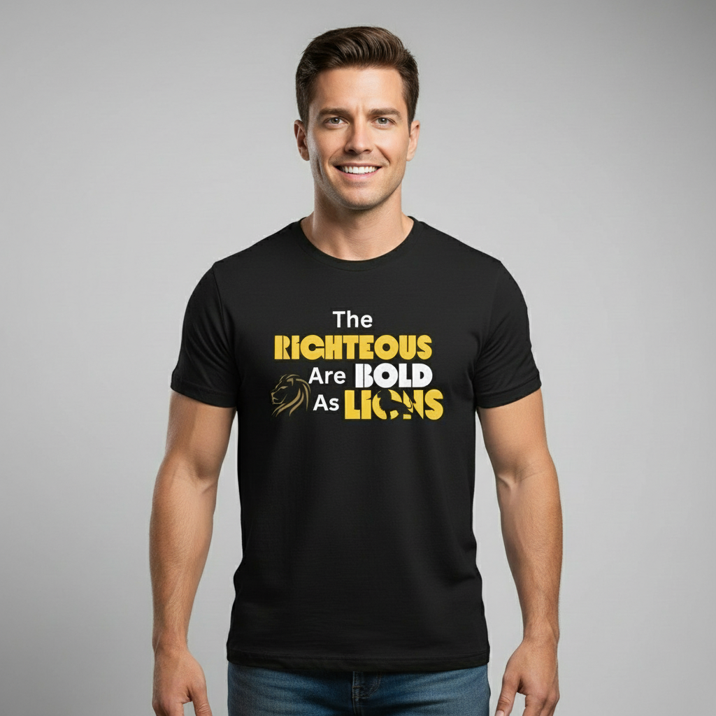 The righteous are bold as lions -  Jersey Short Sleeve Tee