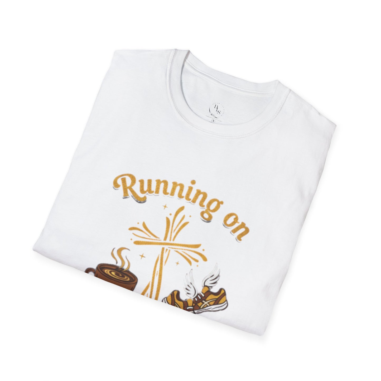 Running on Jesus & Coffee T-Shirt — Christian Faith Coffee Tee