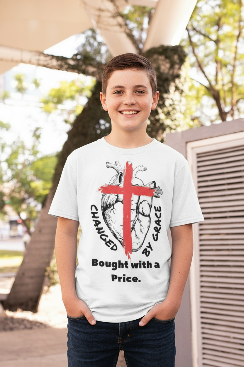 Changed by Grace – Bought with a Price Tee Bold Faith. Visible Redemption.