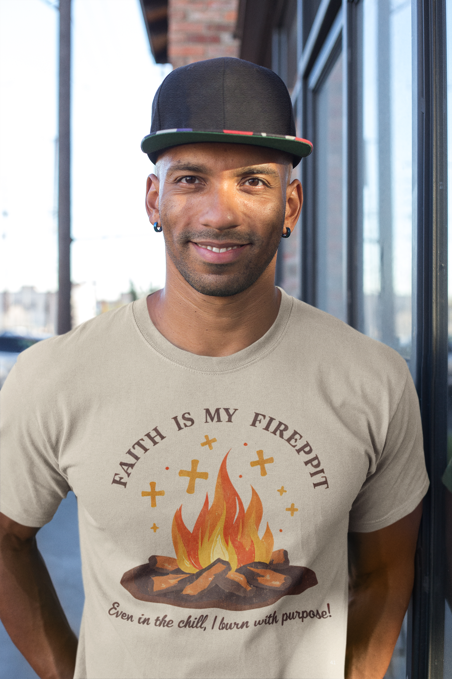 Faith Is My Firepit Tee, Unisex Short Sleeve Shirt, Inspirational Tee, Cozy Campfire Top, Faith-Based Gift, Summer Celebration Apparel
