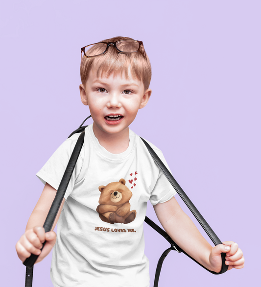 Jesus Loves Me Teddy Bear T-Shirt – Faith Apparel for Kids | Comfort & Legacy Design7