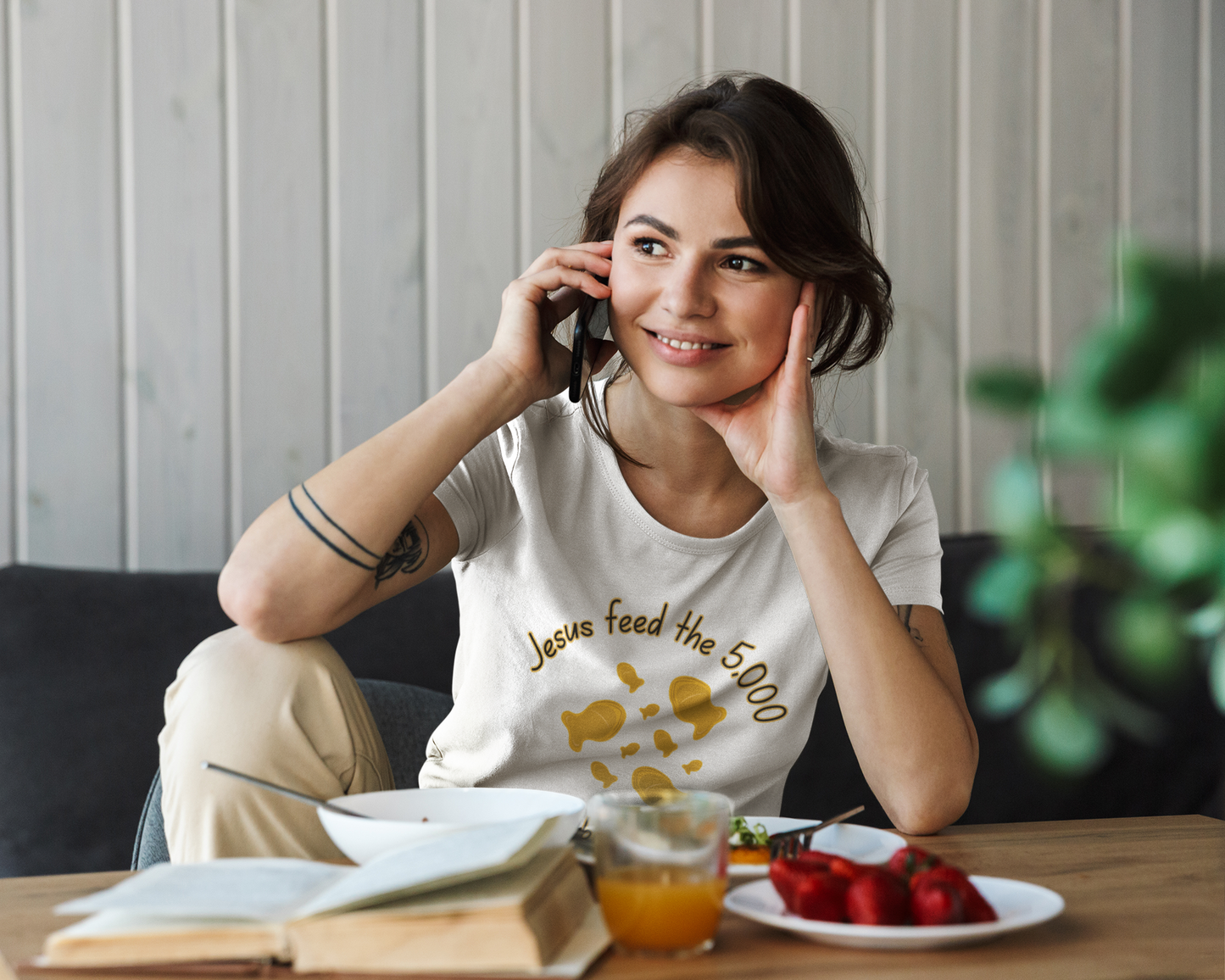 Funny Jesus T-Shirt, Unisex Jersey Tee, Christian Humor Shirt, Religious Gift, Snack Lover Tee