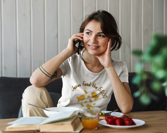 Funny Jesus T-Shirt, Unisex Jersey Tee, Christian Humor Shirt, Religious Gift, Snack Lover Tee