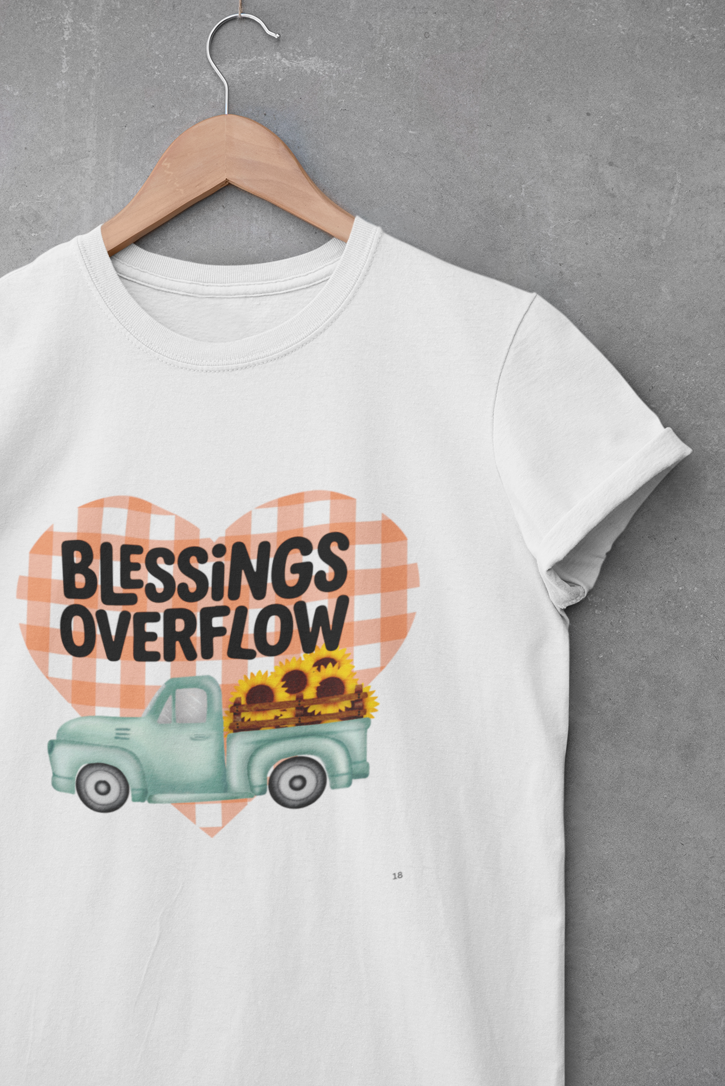 Blessings Overflow T-Shirt, Heart Graphic Tee, Cute Summer Shirt, Gift for Her, Casual Outfit