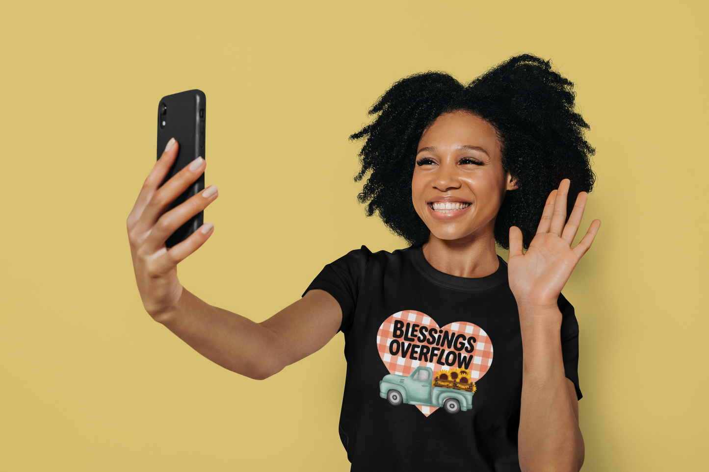 Blessings Overflow T-Shirt, Heart Graphic Tee, Cute Summer Shirt, Gift for Her, Casual Outfit