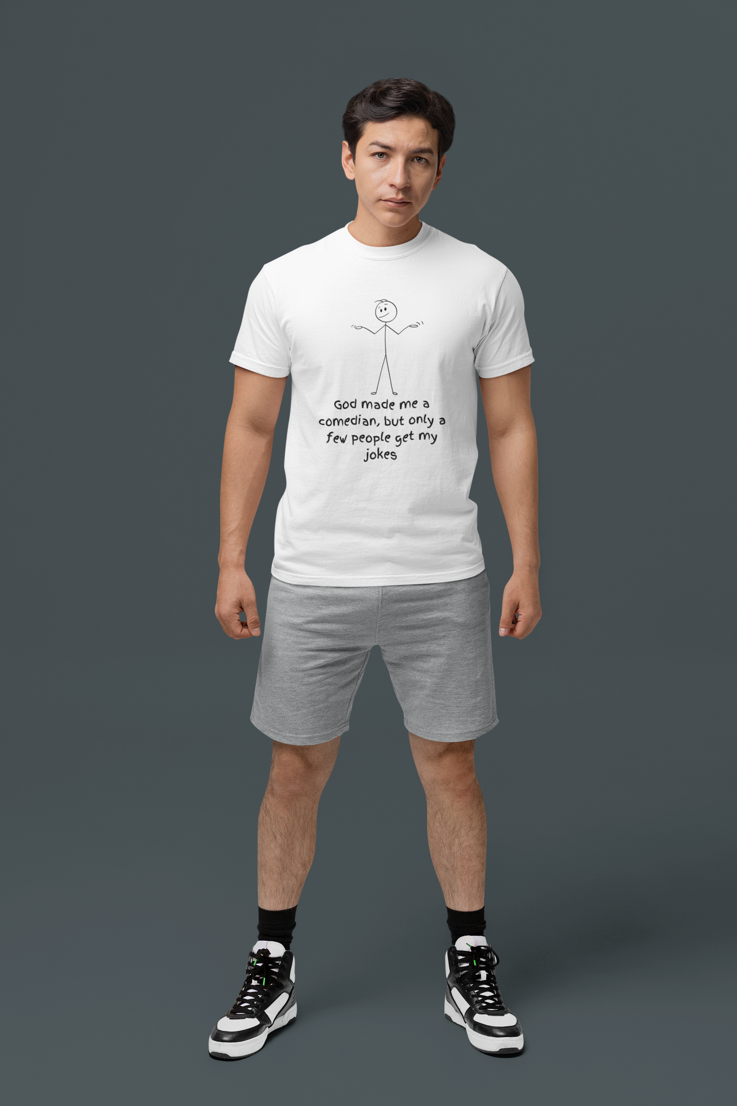 Funny Comedian Tee - God Made Me a Comedian, Humorous Graphic Tee, Perfect Gift for Comedians, Birthday Gift, Casual Wear, Unisex Shirt