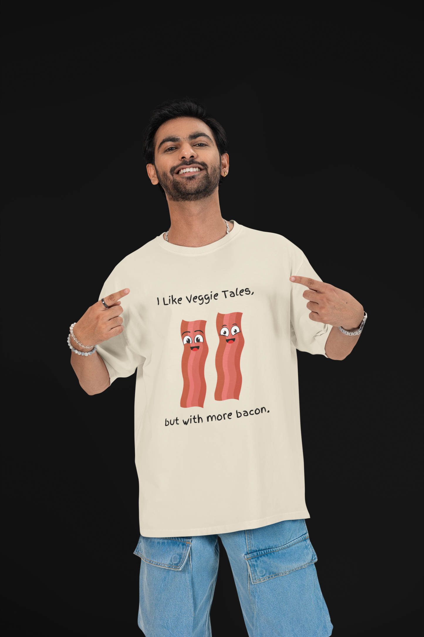 I Like Veggie Tales but with more Bacon - Casual Wear, Gift for Him/Her, Summer Essential, Graphic Tee, Everyday Comfort