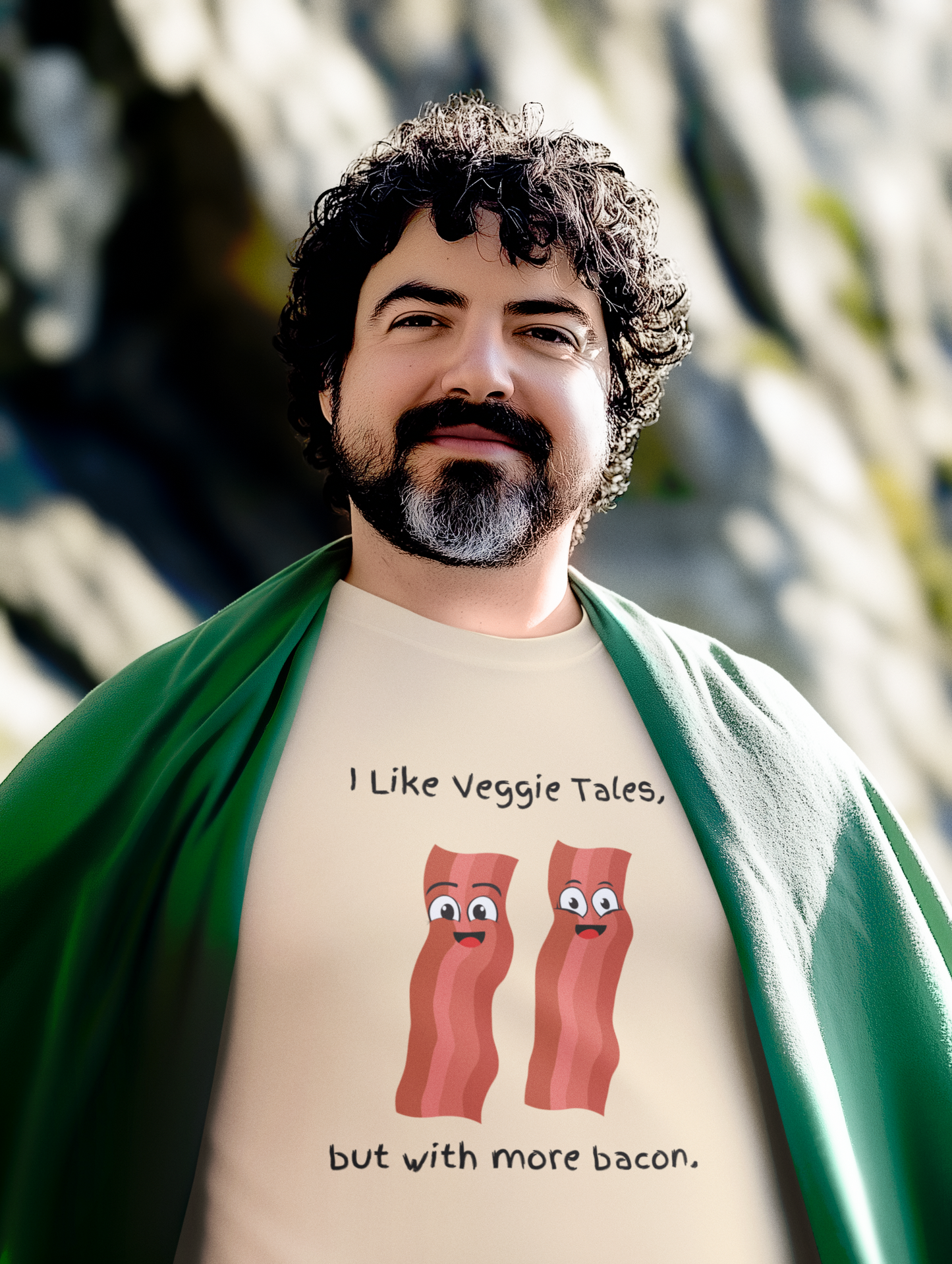 I Like Veggie Tales but with more Bacon - Casual Wear, Gift for Him/Her, Summer Essential, Graphic Tee, Everyday Comfort