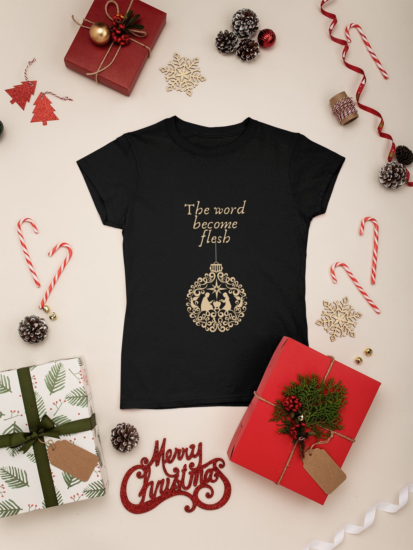 The word became flash-Faith-Inspired Graphic Tee for Spiritual Connection, Biblical Quote Shirt, Gift for Christians, Religious Apparel, Everyday Wear