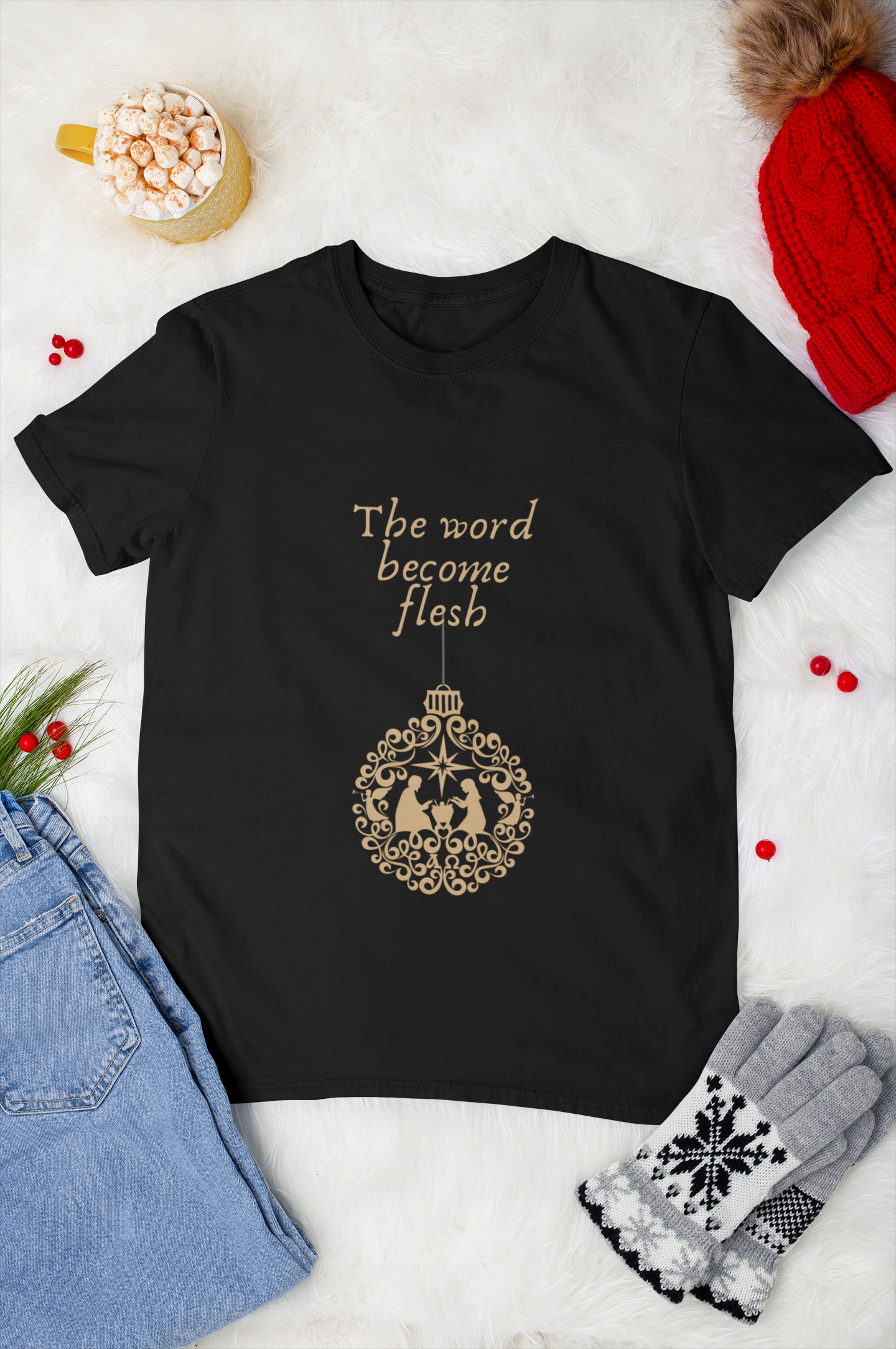 The word became flash-Faith-Inspired Graphic Tee for Spiritual Connection, Biblical Quote Shirt, Gift for Christians, Religious Apparel, Everyday Wear