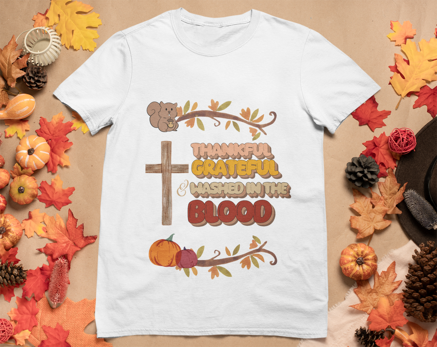 Thankful Grateful T-shirt, Unisex Fall Shirt, Thanksgiving Apparel, Autumn Clothing, Religious T-shirt, Harvest Celebration Wear