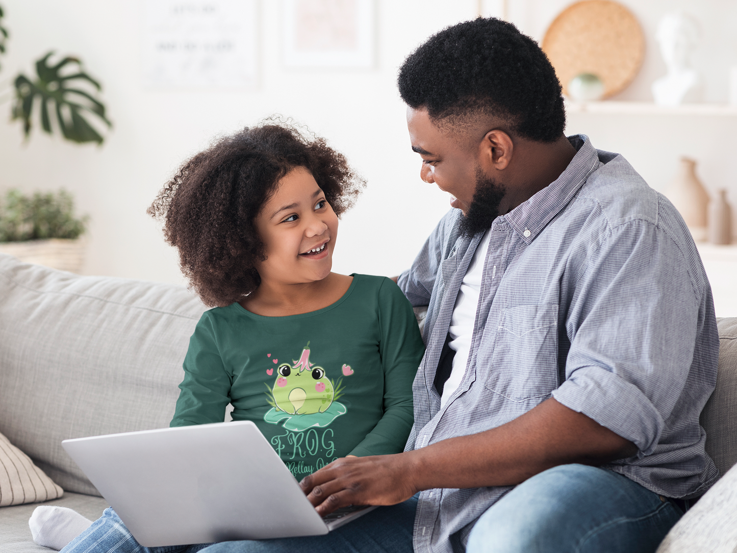 Frog fully rely on God cute christian t shirt Love Youth Long Sleeve Tee - Fun and Playful Design for Kids