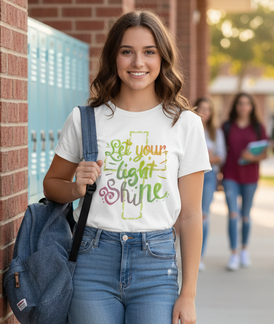 Inspirational Message Unisex Tee – "Let Your Light Shine"