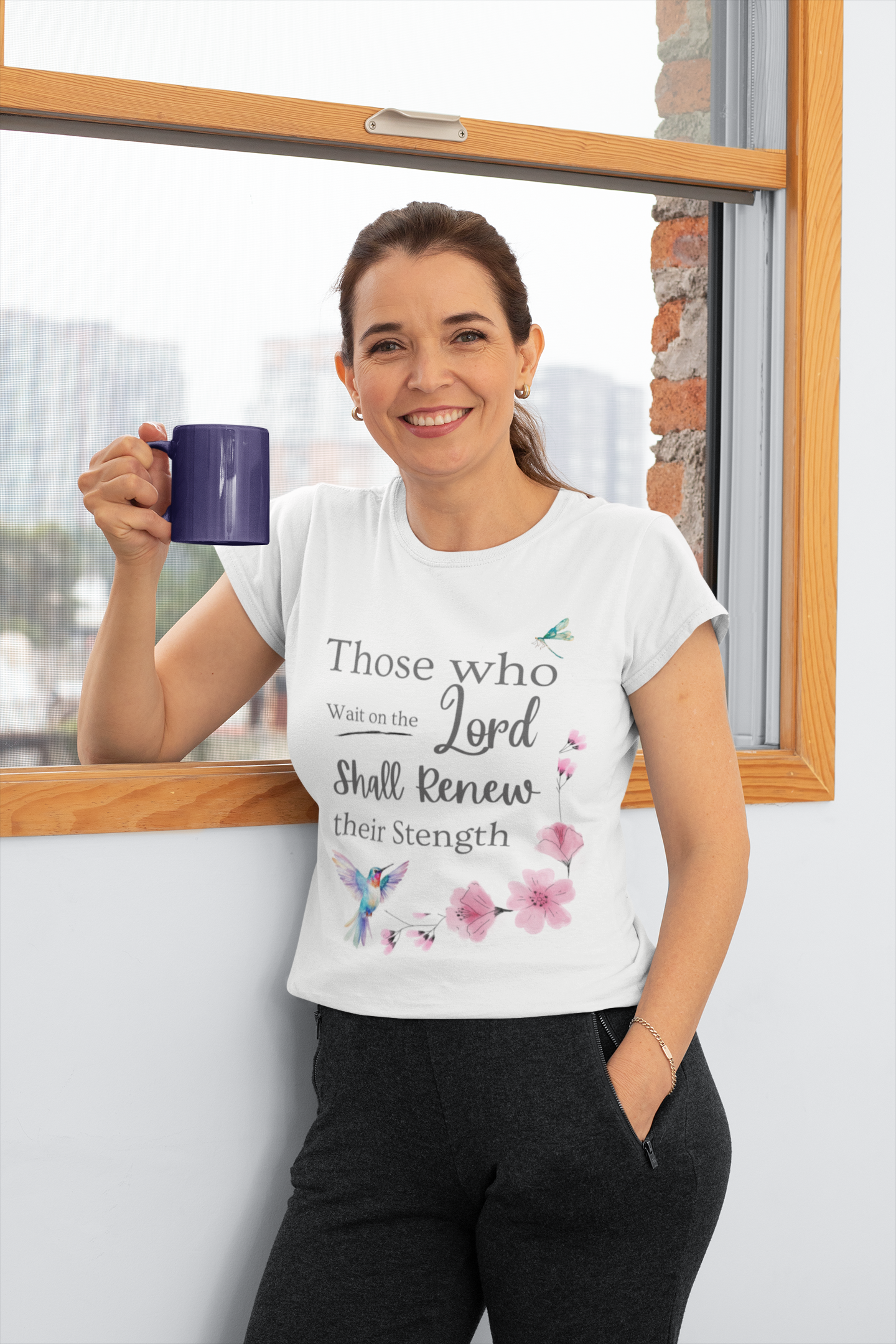 Inspirational Floral Tee for Faith and Renewal