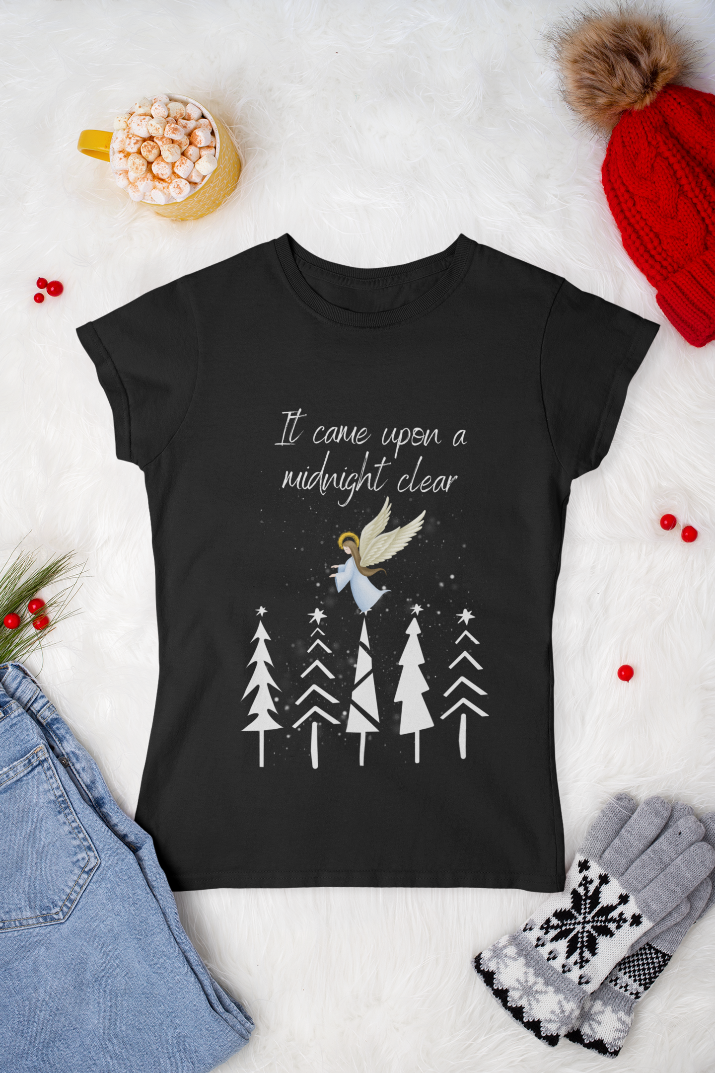 Angel Graphic Unisex Jersey Tee - Inspirational Short Sleeve Shirt