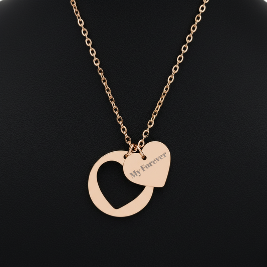 Engravable Heart Cutout Necklace — Personalized Silver Pendant for Women, Gift for Anniversary & Mother's Day