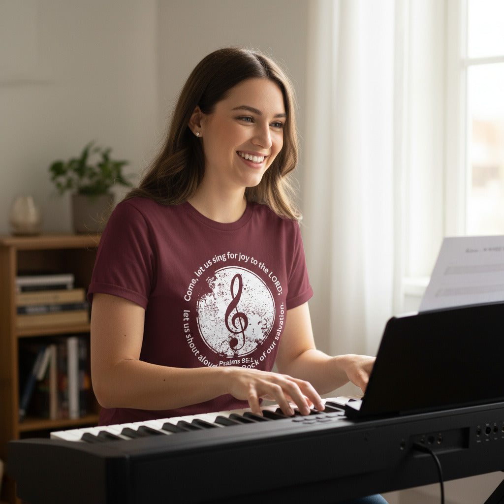 Psalm 95:1 Sing for the joy of our salvation t shirt