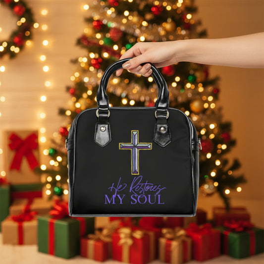 He Restores My Soul - Stylish Shoulder Handbag - Fashion Accessory, Everyday Use, Gift for Her, Trendy Handbag, Chic Tote