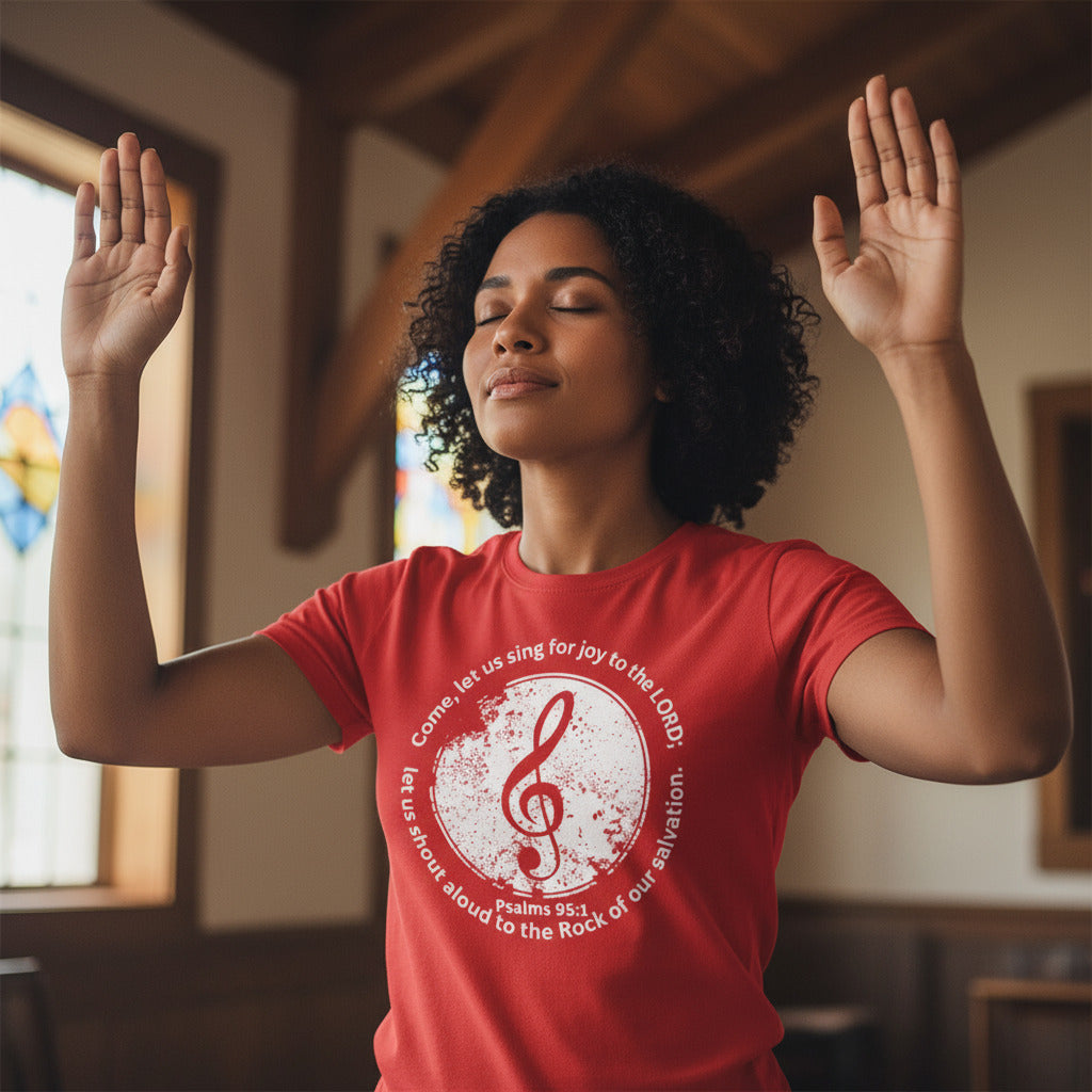 Psalm 95:1 Sing for the joy of our salvation t shirt