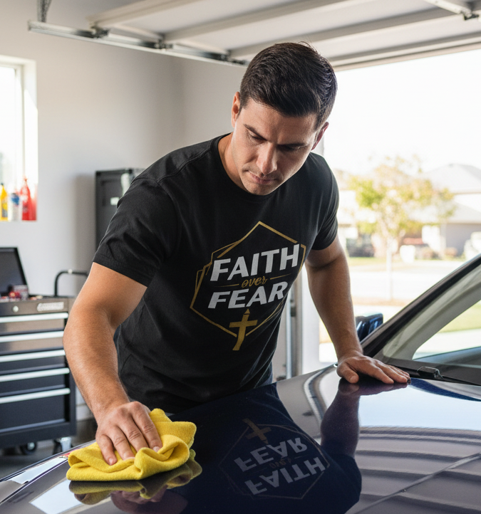 Faith Over Fear T-Shirt — Christian Cross Inspirational Tee