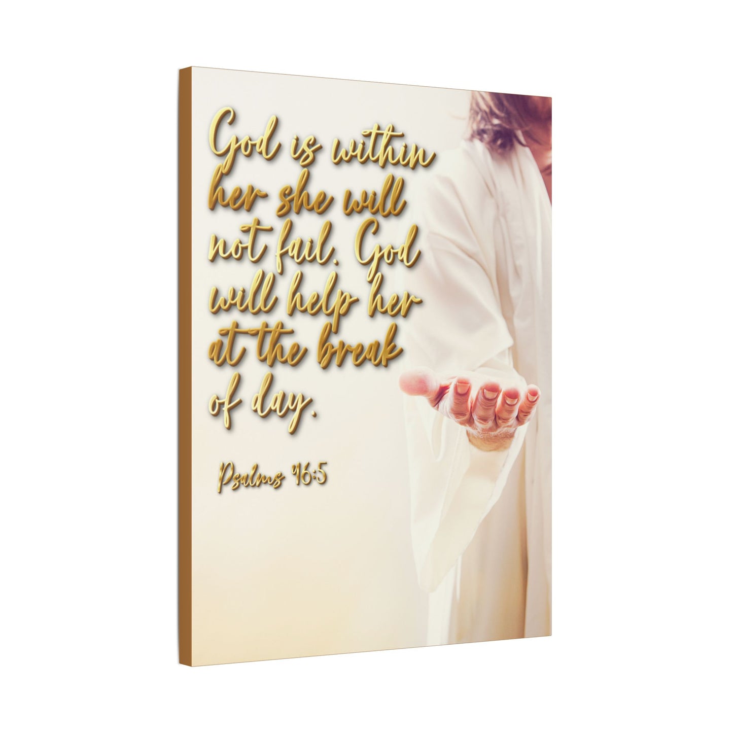 Psalm 46:5 Canvas Wall Art - Inspirational Christian Scripture Print