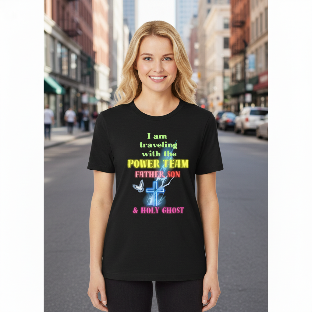 I travel with the power team, Father, Son, and Holy Ghost Tee