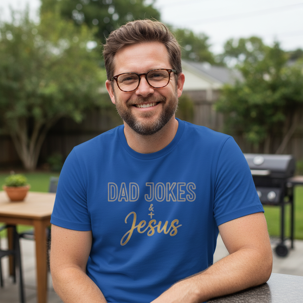 Dad Jokes & Jesus T-Shirt — Funny Christian Father's Day Tee