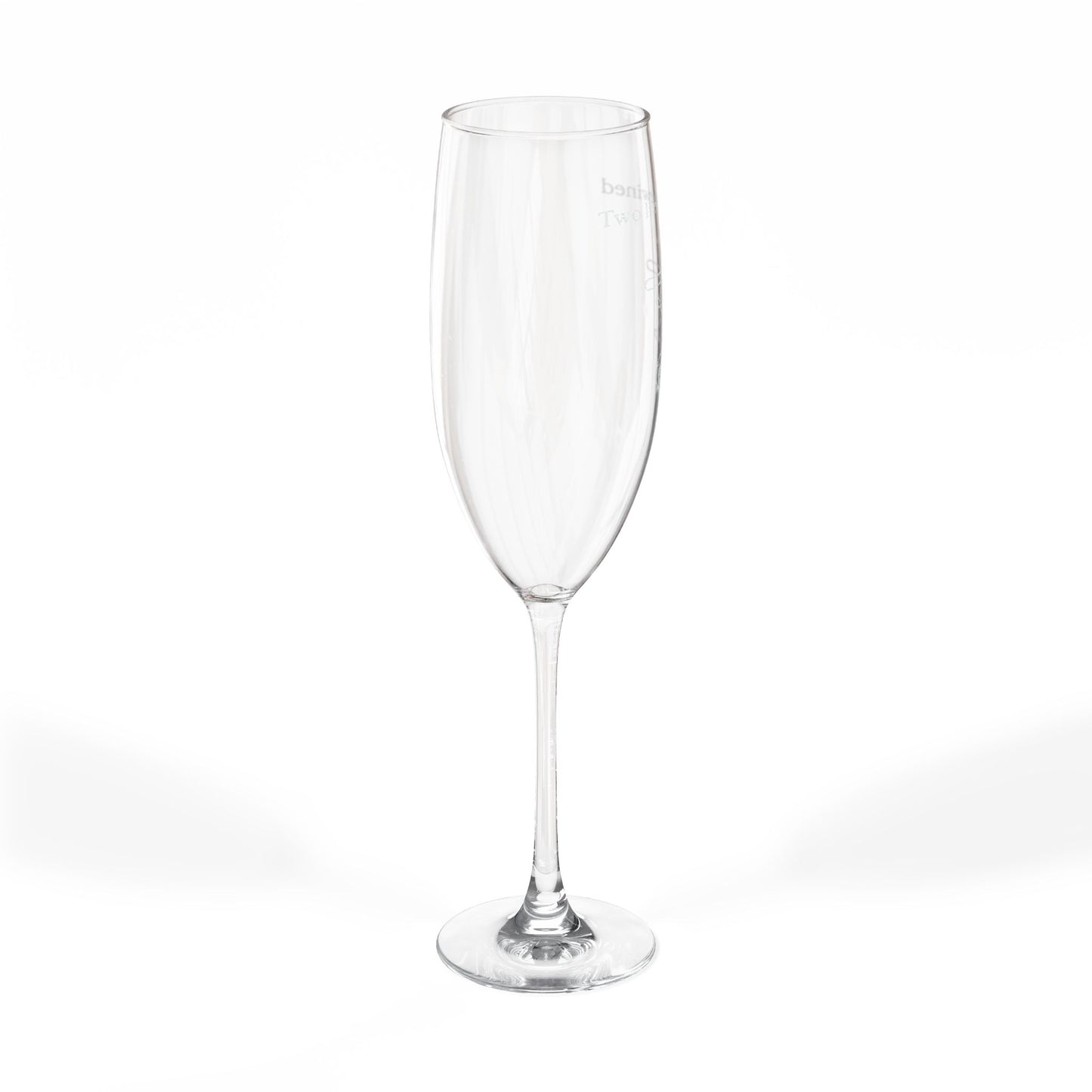 Engraved Champagne Flute 8oz – Shamrock Crest "True Love, Forever & Always"