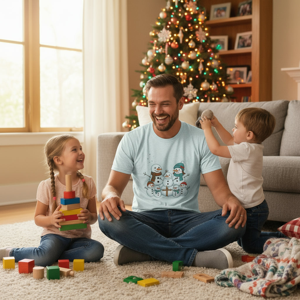 Winter Snowman Graphic Tee for Cozy Celebrations