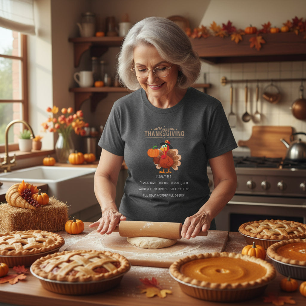 🦃 “Feathered in Faith” Turkey Tee