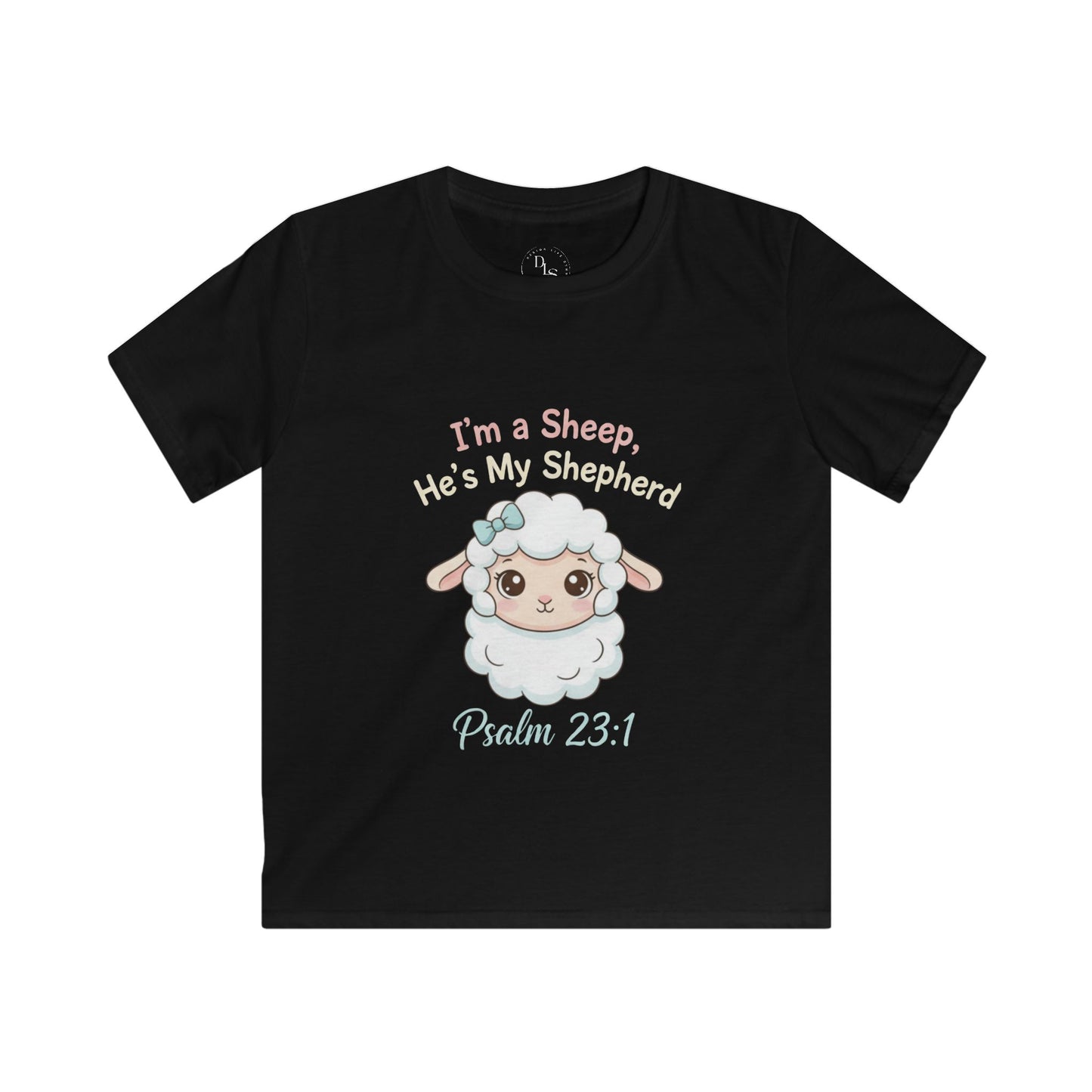 Female Cute Kids Sheep Tee with Psalm 23:1
