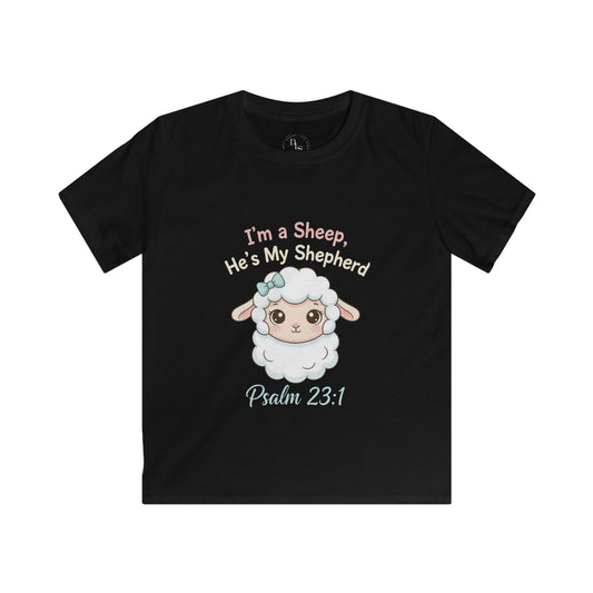 Female Cute Kids Sheep Tee with Psalm 23:1