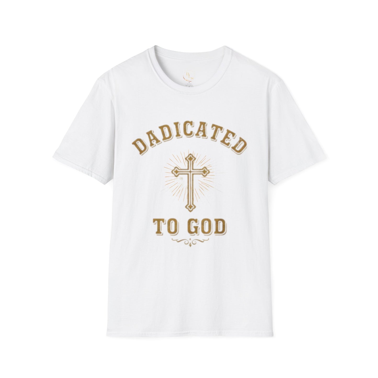 Christian T-Shirt — "Dadicated to God" Cross Faith Tee