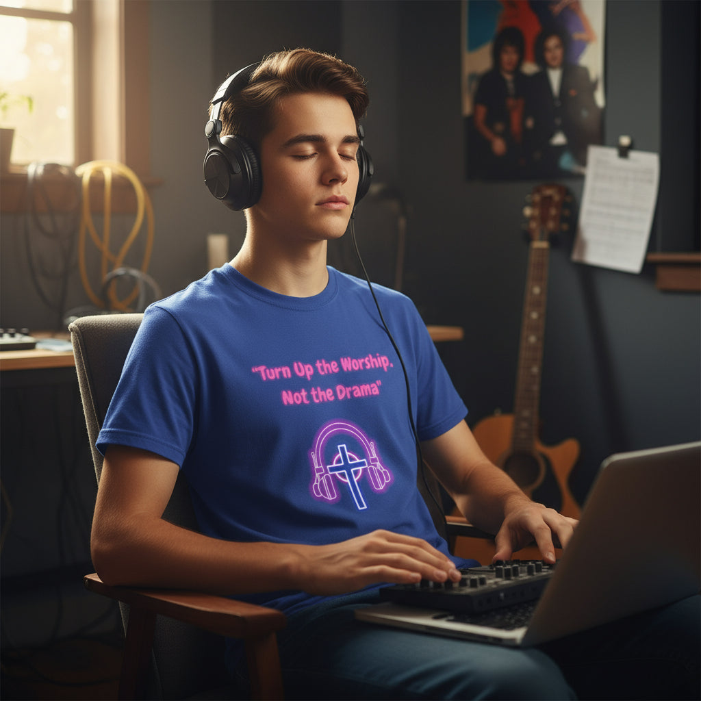 Turn up the worship not the drama Sleeve Tee