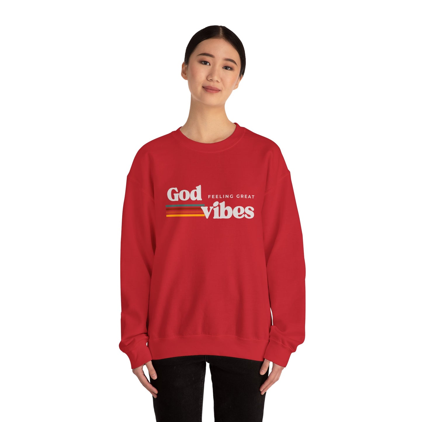 God Vibes Unisex Sweatshirt, Cozy Crewneck for Relaxation, Everyday Wear, Gifts for Friends, Spiritual & Casual Fashion