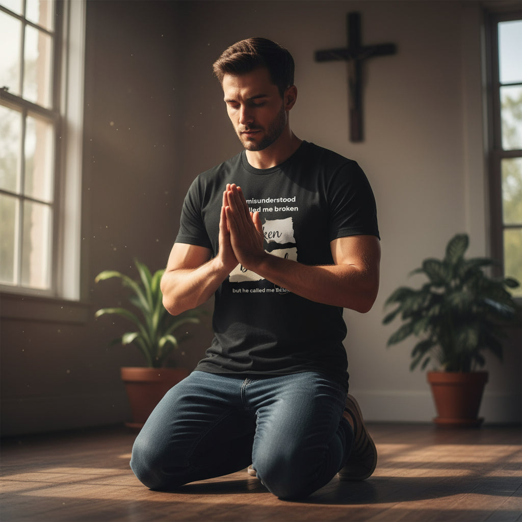 Broken Beloved Unisex Jersey Tee – Inspirational Quote Shirt for Self-Love and Healing