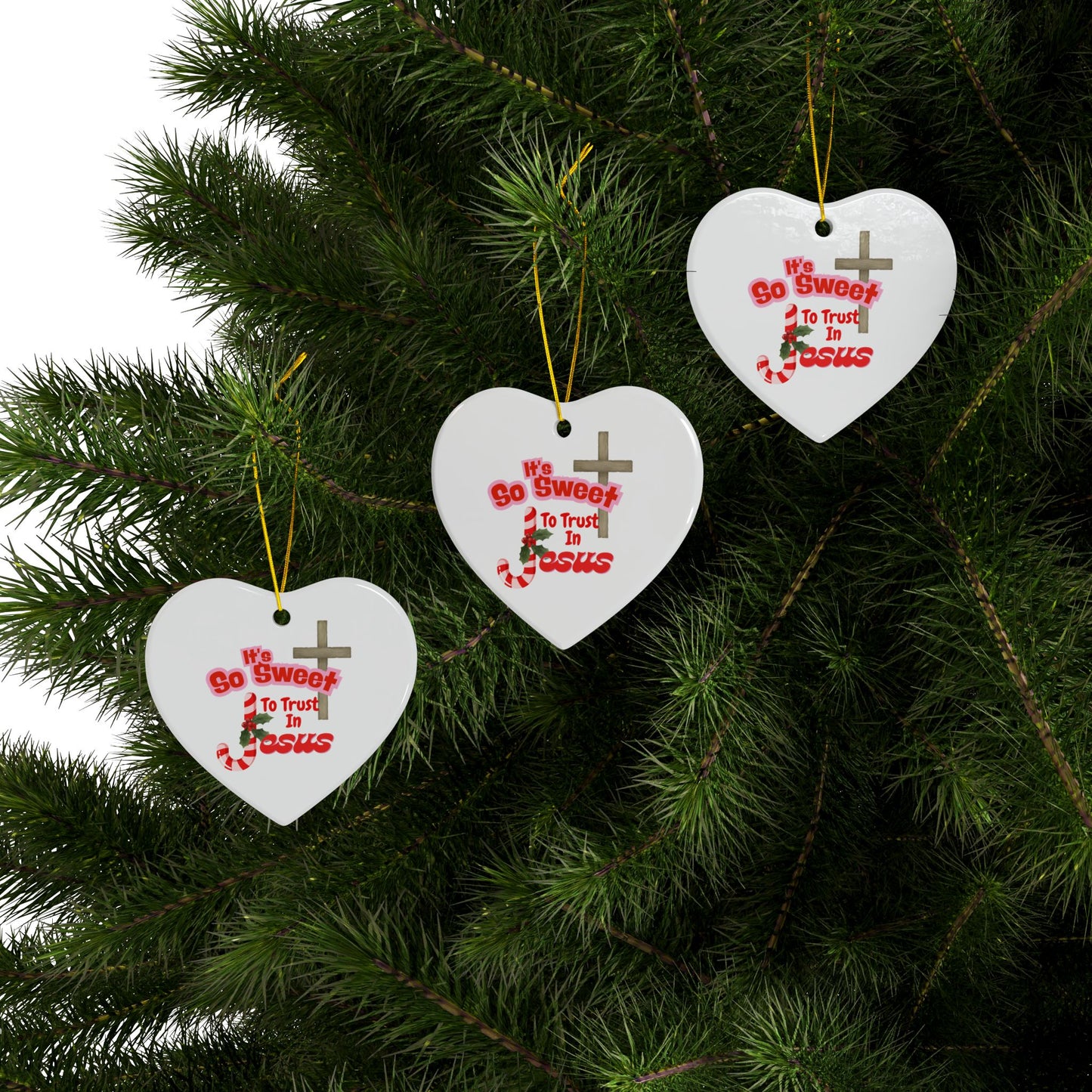 Ornament - Sweet to Trust in Jesus Candy Cane Ornament, 2-Side Print