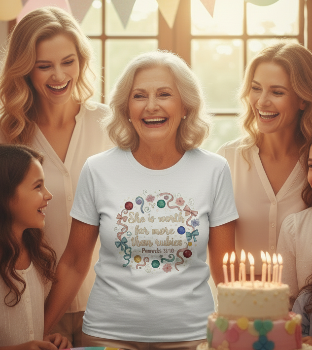 Women Are Worth Far More Than Rubies Proverbs 31:10 Floral T-Shirt