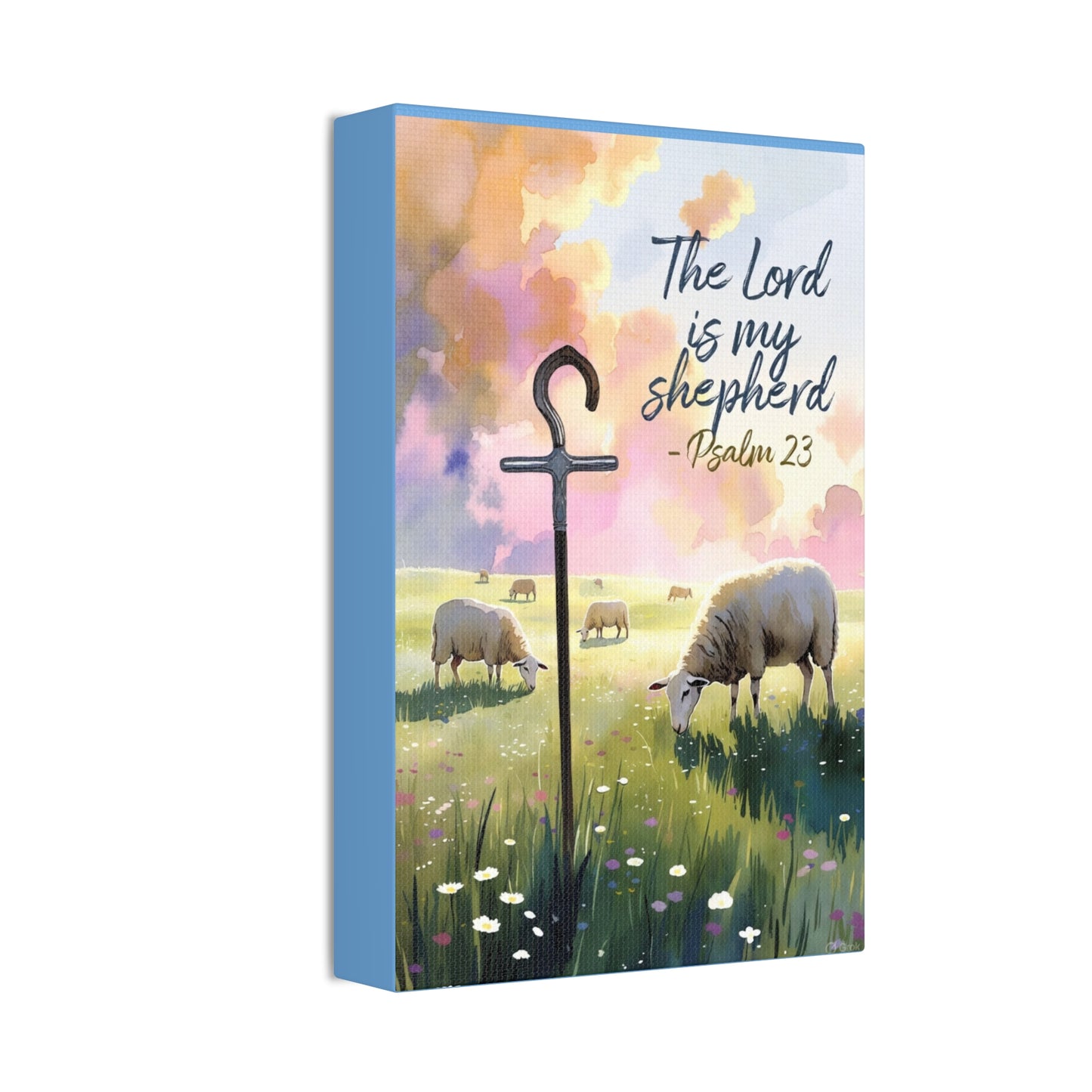 Psalm 23 Canvas Wall Art – “The Lord is My Shepherd” Stretched Canvas