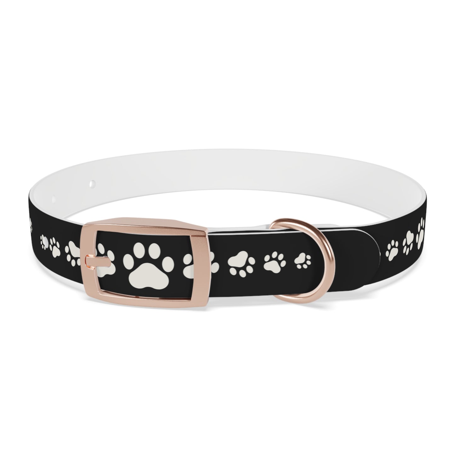 Red Paw Print Dog Collar — Durable Adjustable Pet Collar for Small & Medium Dogs