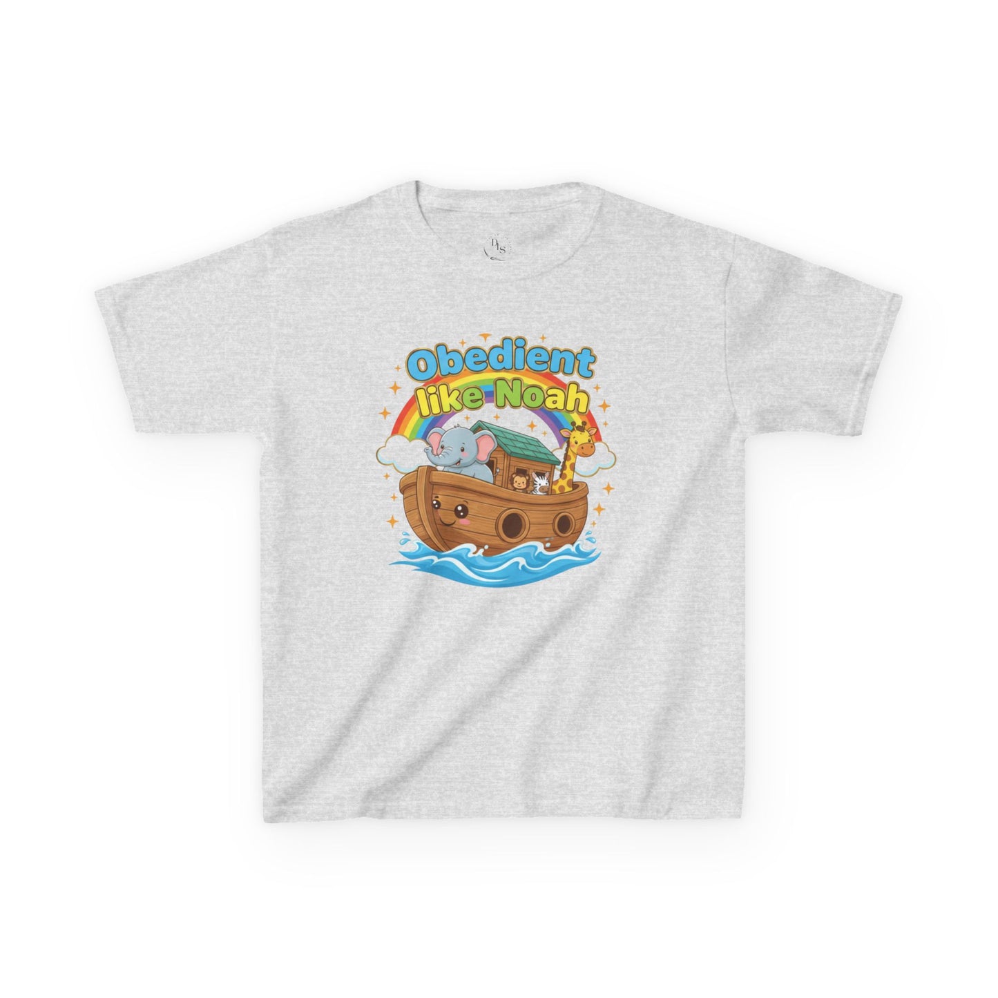 Kids Tee — "Obedient Like Noah" Cute Noah's Ark Bible Shirt