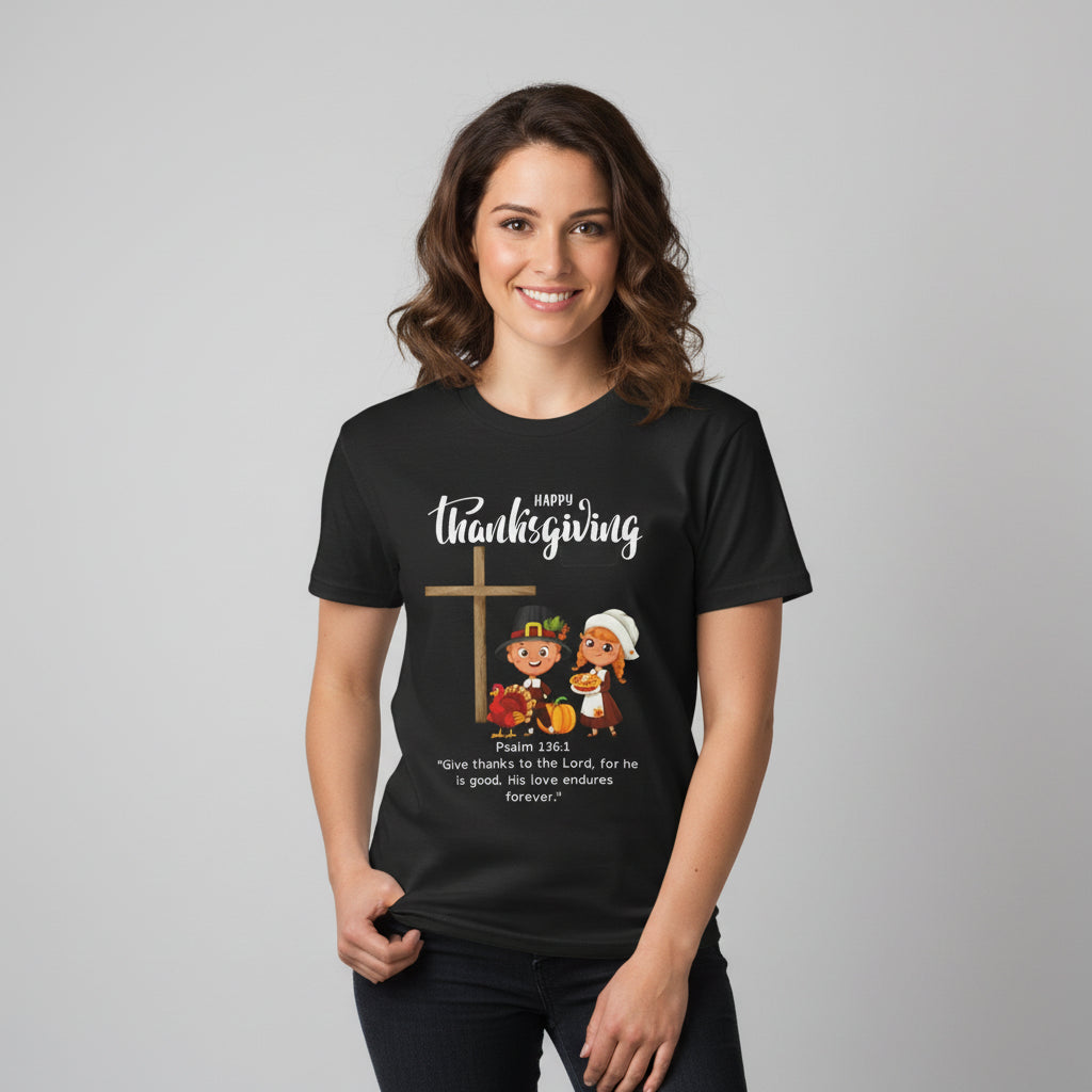 🦃 “Happy Thanksgiving” Pilgrim Praise Tee