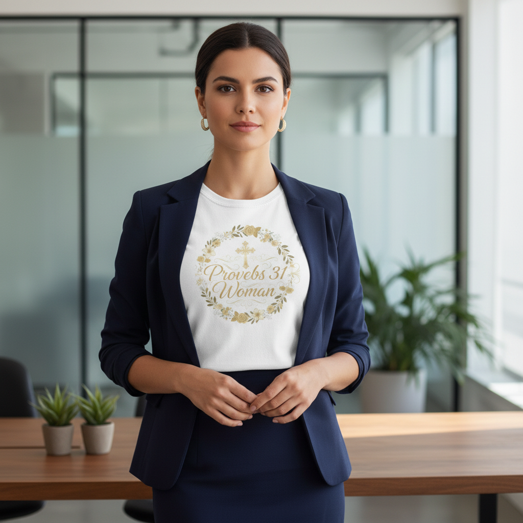 Proverbs 31 Woman Floral Cross T-Shirt