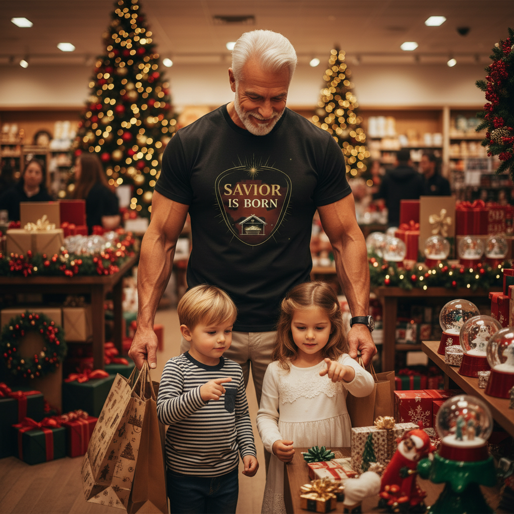 Savior Boy Vintage Shield T-Shirt — Rustic Christian Faith Tee