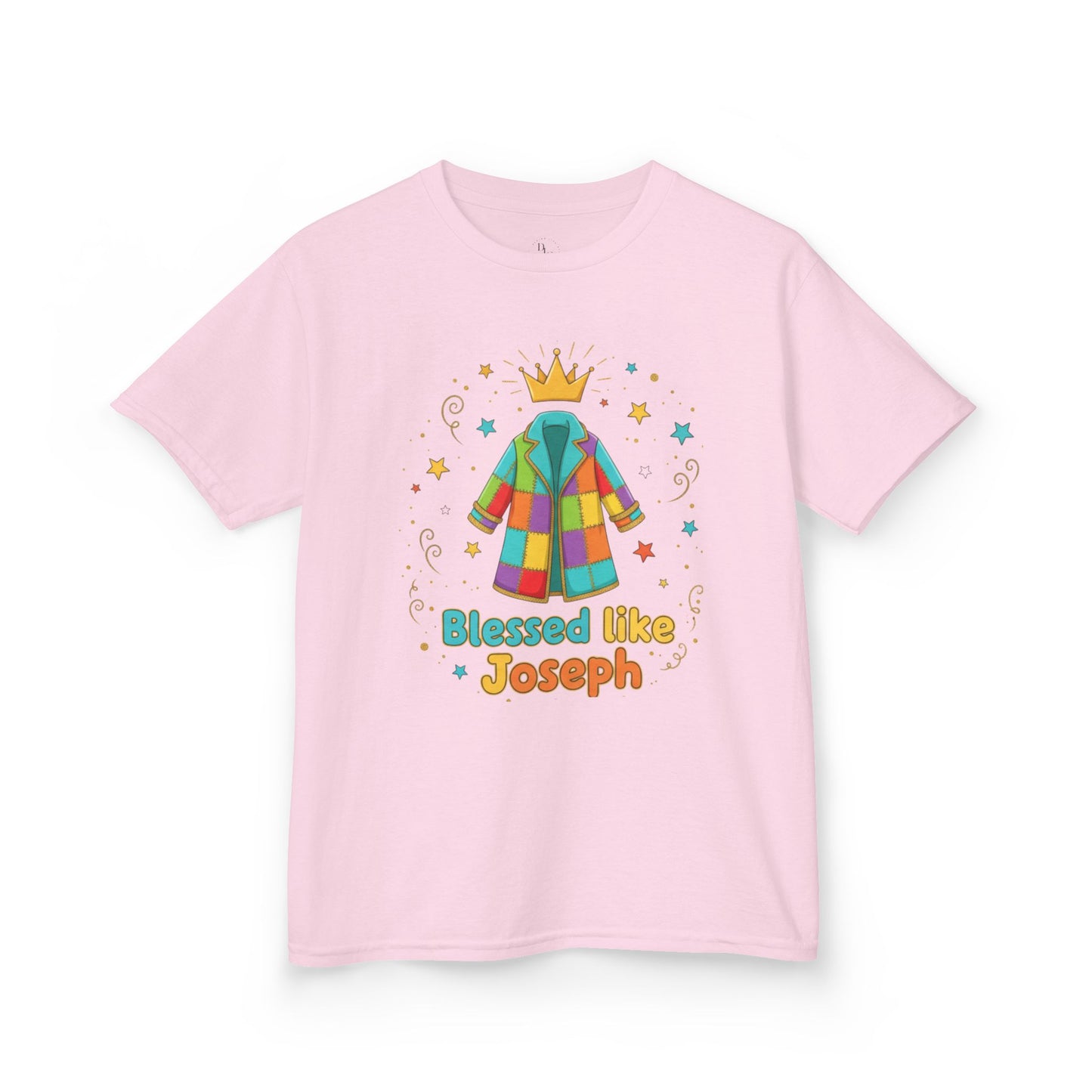 Kids Tee — 'Blessed like Joseph' Colorful Coat Kids Shirt (Religious Easter Nativity Gift)